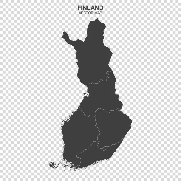 Mappa Vettoriale Della Finlandia Sfondo Trasparente — Vettoriale Stock