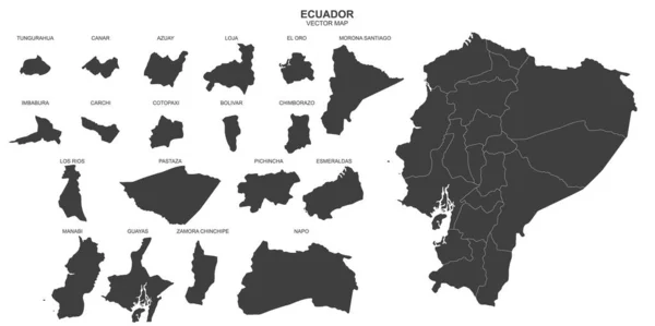 Vektorkarte Von Ecuador Isoliert Auf Transparentem Hintergrund — Stockvektor
