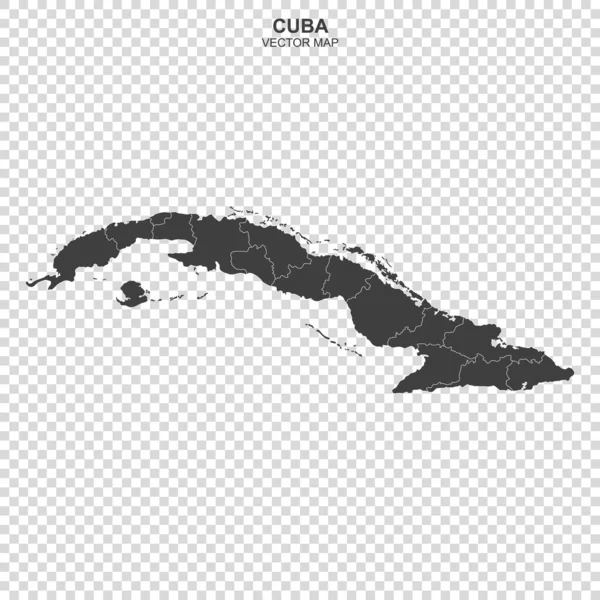 Mapa Wektorowa Kuby Odizolowana Przejrzystym Tle — Wektor stockowy