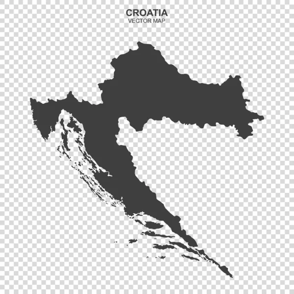 Vektorkarte Von Kroatien Isoliert Auf Transparentem Hintergrund — Stockvektor