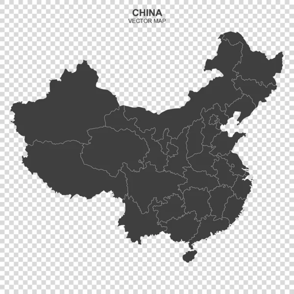 Mapa Político Vectorial China Sobre Fondo Transparente — Vector de stock