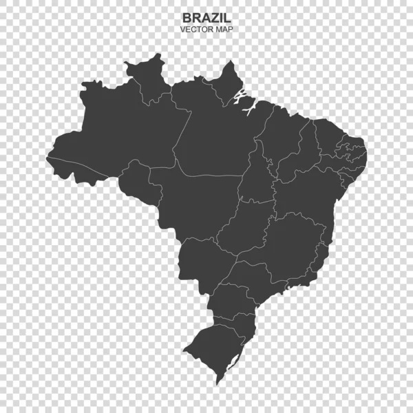 Carte Brésil Isolée Sur Fond Transparent — Image vectorielle