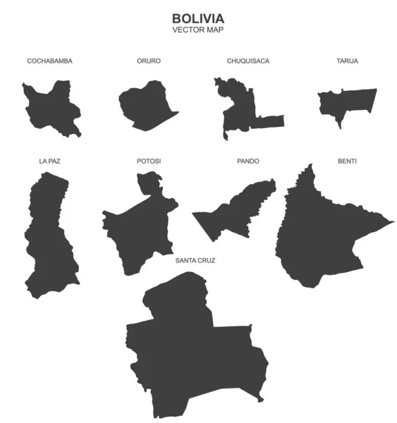 ボリビアの政治地図白を背景に — ストックベクタ