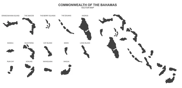 Διανυσματικός Χάρτης Bahamas Λευκό Φόντο — Διανυσματικό Αρχείο