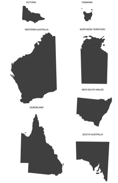 澳大利亚与各州边界的矢量地图 — 图库矢量图片