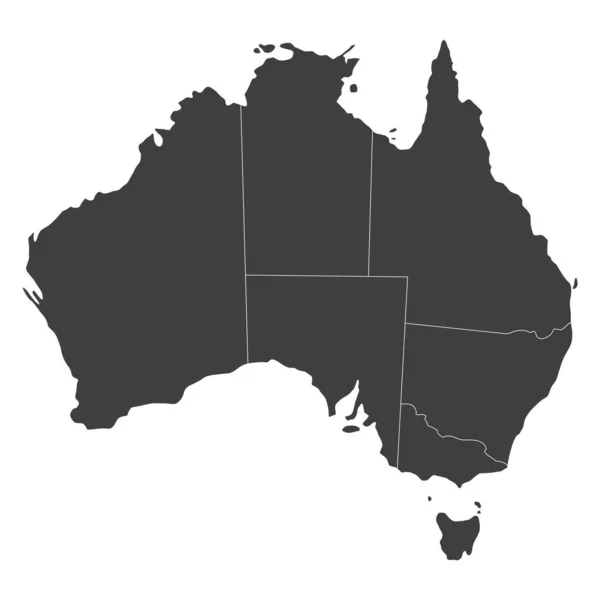 Vector Map Australia Borders States — Stock Vector