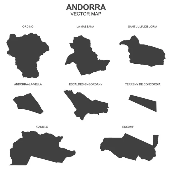 アンドラの白い背景のベクトル地図 — ストックベクタ