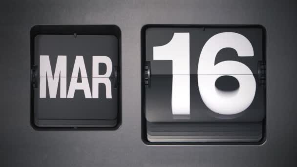 Vänd Kalender Mars Till April — Stockvideo