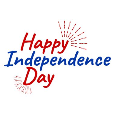 Mutlu 4 th Temmuz ve bağımsızlık günü. Yazı tipi ile tebrik kartları. Vektör çizim.