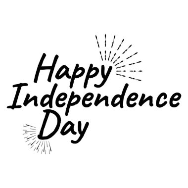 Mutlu 4 th Temmuz ve bağımsızlık günü. Yazı tipi ile tebrik kartları. Vektör çizim.