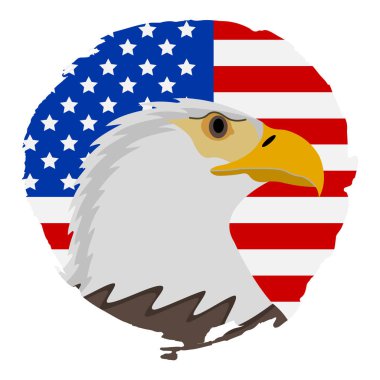 Kartal simgesi olan Amerikan bayrağı. Mutlu 4 th Temmuz ve bağımsızlık günü. Vektör çizim.