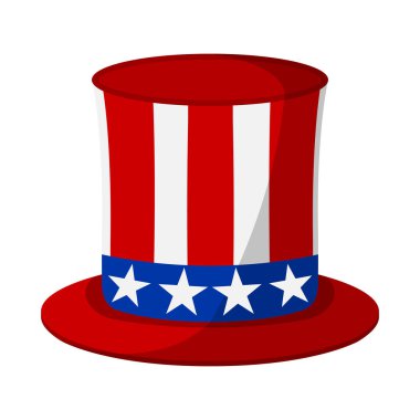 Sam Amca şapka kutsal kişilerin resmi. Mutlu 4 th Temmuz ve bağımsızlık günü. Vektör çizim.