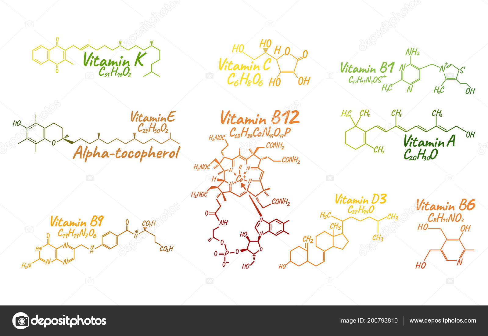 Vitamin Complex B12 Label Icon Chemical Structure Vector Stock Vector Image ©apvaper #200793810