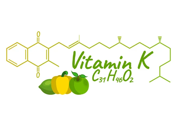 Vitamina Con Etichetta Icona Alimentare Formula Chimica Struttura Logo Illustrazione — Vettoriale Stock