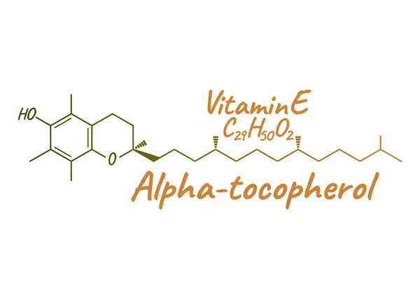 Vitamin Alpha Tocopherol Label Icon Chemical Formula Structure Logo Vector — Stock Vector