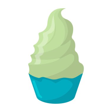 Dondurma çizgi film simgesi. Yaz dondurma Logo ve dondurma dükkanı için etiket. Vektör çizim.