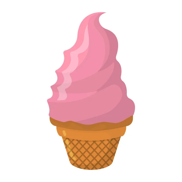 Ice Cream Tecknad Ikon Summer Sundae Logotyp Och Etikett För — Stock vektor