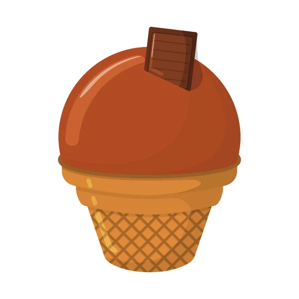Icône Bande Dessinée Crème Glacée Logo Étiquette Sundae Été Pour — Image vectorielle