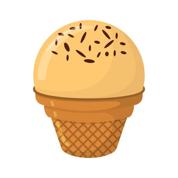 Ijs Cartoon Icoon Zomer Sundae Logo Label Voor Ijs Winkel — Stockvector