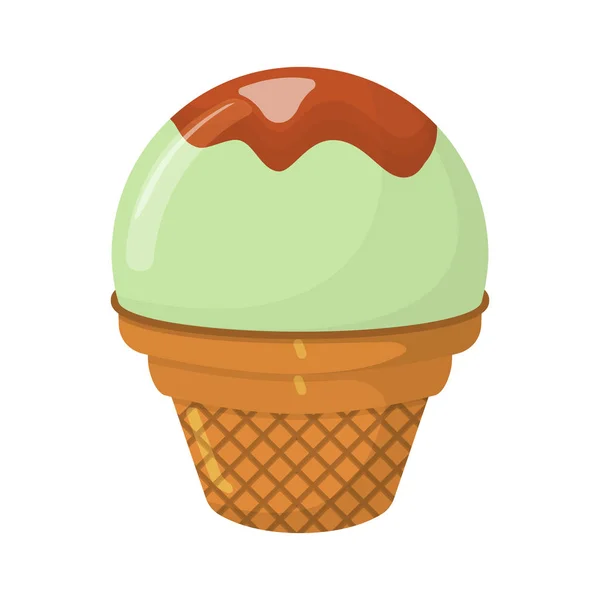 Ícone Desenho Animado Sorvete Summer Sundae Logo Label Ice Cream — Vetor de Stock