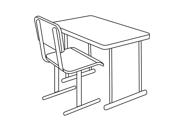 Scrivania Forniture Scolastiche Icona Logo Elemento Design Isolato Illustrazione Del — Vettoriale Stock