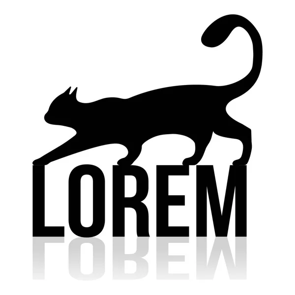 Μαύρη Γάτα Λογότυπο Εκλεκτής Ποιότητας Γάτα Σιλουέτα Άσπρο Φόντο Εικονογράφηση — Διανυσματικό Αρχείο