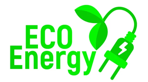 Eco Ενέργειας Λογότυπο Και Εικονίδιο Ενεργειακή Ετικέτα Για Web Άσπρο — Διανυσματικό Αρχείο