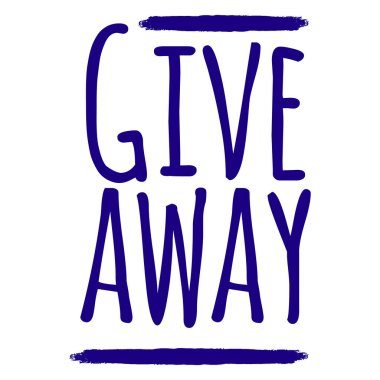 Giveaway Afiş kavramı web için kartı ve kartpostal hat hediye. Selamlar, tebrikler için şablon yeni eve taşınma partisi afişleri, davetiyeler, Fotoğraf bindirmeleri. Vektör çizim.