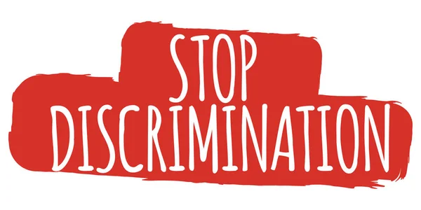 Hentikan Diskriminasi Banner. Kesetaraan gender Label dan Logo. Ilustrasi Vektor Logo - Stok Vektor
