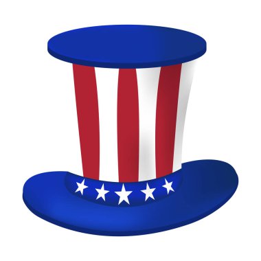 Amerikan şapka simgesi. Mutlu 4 th Temmuz ve Bağımsızlık günü. Vektör çizim karikatür