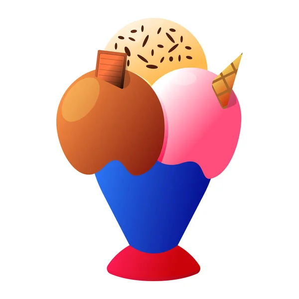 American Ice Cream Icon. Feliz 4 de julio y Día de la Independencia. Dibujos animados Vector ilustración — Vector de stock