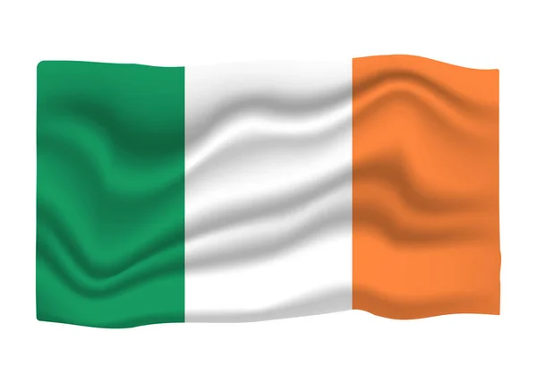 Ireland Flag Icon. National Flag Banner. Cartoon Vector illustration.