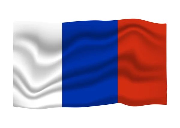 Ikonen för Frankrikes flagga. Nationella flaggan banner. Tecknad vektor illustration. — Stock vektor