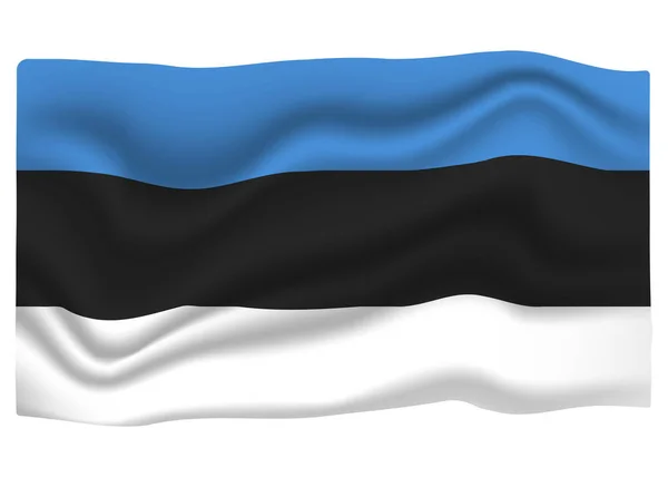 Икона флага Эстонии. Знамя национального флага. Мультфильм-векторная иллюстрация — стоковый вектор