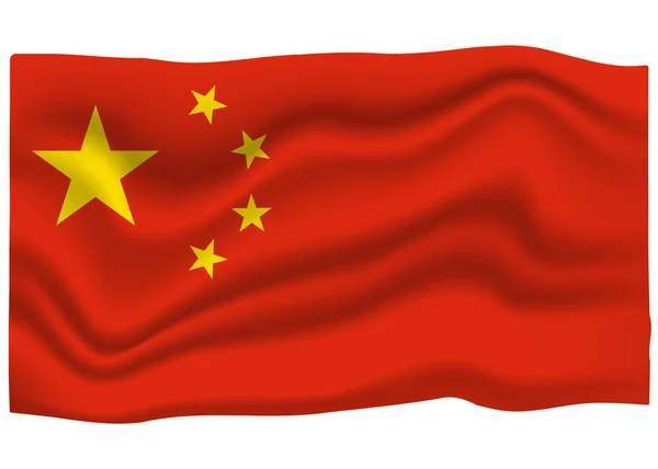 L'icona della bandiera cinese. Bandiera Nazionale. Illustri vettoriali del fumetto — Vettoriale Stock