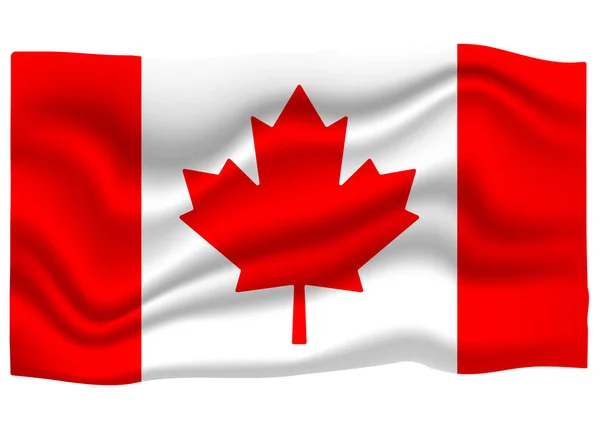 Kanada Bayrak Simgesi. Ulusal Bayrak Bayrağı. Karikatür Vektör illüstrasyon — Stok Vektör
