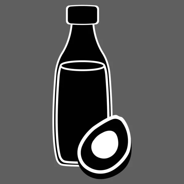 Avokádový olej ikona. Olej, tuk, potravinářský štítek, logo pro web a nápisy. Jednoduchá vektorová ilustrace — Stockový vektor