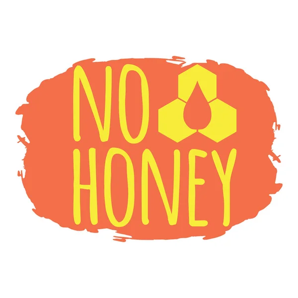 Sin etiqueta Honey. Alimento saludable y ecológico. Fuente con Brush. Intolerancia alimentaria Símbolos e insignias. Icono de ilustración vectorial — Vector de stock