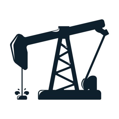 Petrol Üretim etiketi. Petrol Geliştirme ve Çıkarma. Dünya Petrol Üretimi. Petrol İş Sembolü, Simge ve Rozet. Basit Vektör çizimi