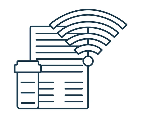 Icona della ricetta online. Concetto di medicina sanitaria e stile di vita. Outline Dottore virtuale. Simbolo medico, icona e distintivo. Illustrazione vettoriale semplice — Vettoriale Stock
