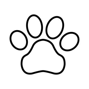 Pençe Simgesi. Sağlık Tıbbı ve Evcil Hayvan Bakımı Kavramı. Anahat ve Siyah Evcil Hayvan. Evcil Hayvan Sembolü, Simge ve Rozet. Basit Vektör çizimi