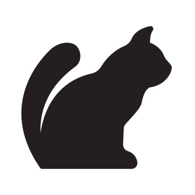 Kedi simgesi. Sağlık Tıbbı ve Evcil Hayvan Bakımı Kavramı. Anahat ve Siyah Evcil Hayvan. Evcil Hayvan Sembolü, Simge ve Rozet. Basit Vektör çizimi