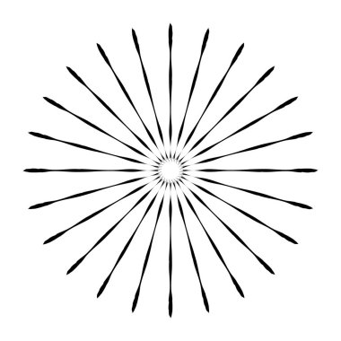 Retro Güneş Patlaması Şekli. Vintage logo, etiketler, rozetler. Vektör desi