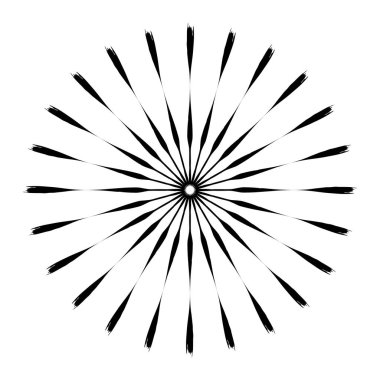 Retro Güneş Patlaması Şekli. Vintage logo, etiketler, rozetler. Vektör desi