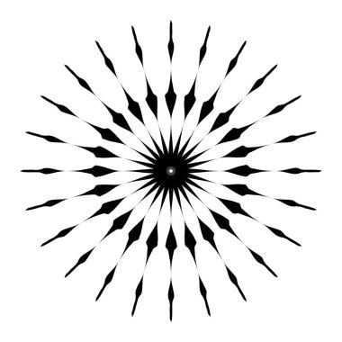 Retro Güneş Patlaması Şekli. Vintage logo, etiketler, rozetler. Vektör desi