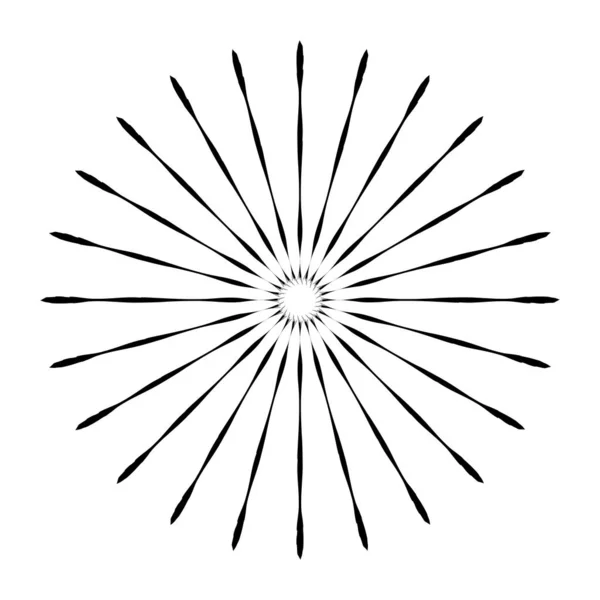 レトロな太陽のバースト形状。ヴィンテージロゴ、ラベル、バッジ。ベクトル・デイ — ストックベクタ