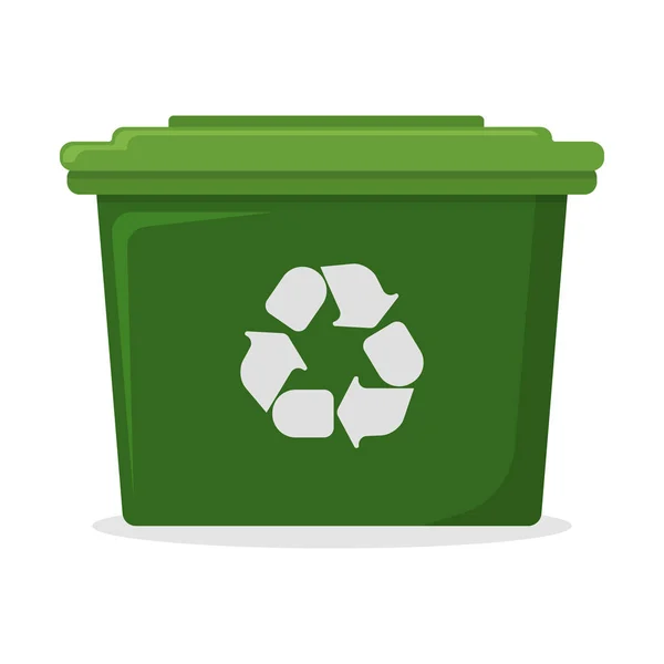 Trash Bin and Tank Icon Викид сміття на білому фоні. Trash Container Symbol, Icon and Badge Картун Вектор. — стоковий вектор