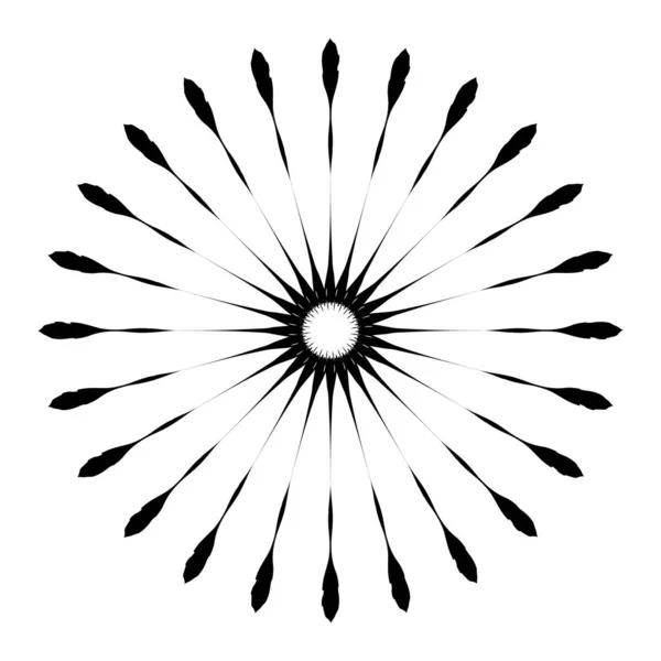 Retro Sun Burst Shape. Logo vintage, etiquetas, insignias. Vector desi — Archivo Imágenes Vectoriales