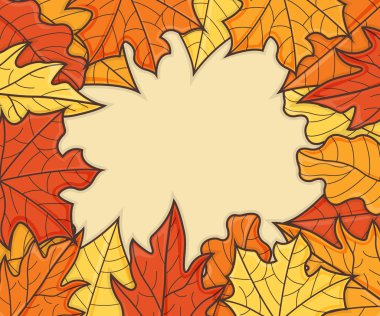 Yaprak Kavram Banner. Yaprak Düşüşü Arkaplanı. Sonbahar Sembolü, Simge ve Rozet. Çizgi film Vektör illüstrasyonu