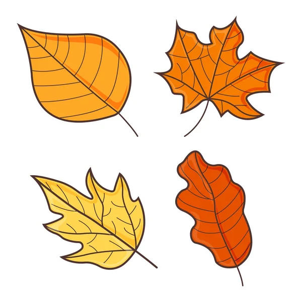 Bladbegreppsikonen. Leaf Fall Bakgrund. Höstsymbol, ikon och bricka. Tecknad vektor illustration — Stock vektor